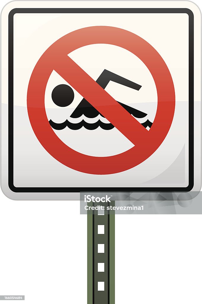 Panneau Natation interdite - clipart vectoriel de Activité de loisirs libre de droits