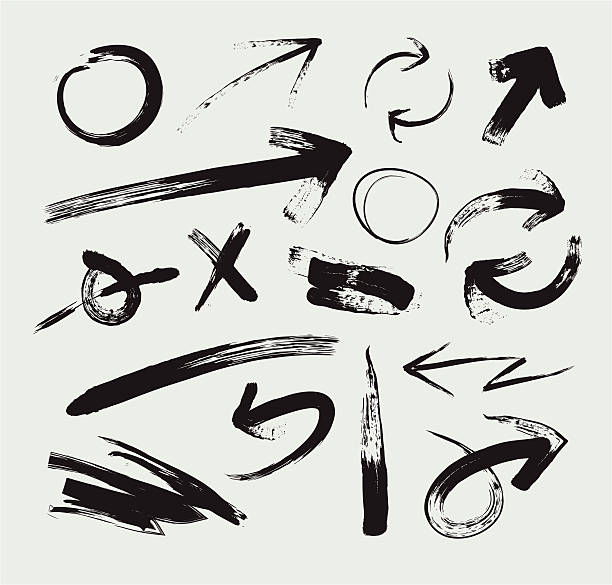illustrazioni stock, clip art, cartoni animati e icone di tendenza di discreti grunge frecce - arte di strada immagine