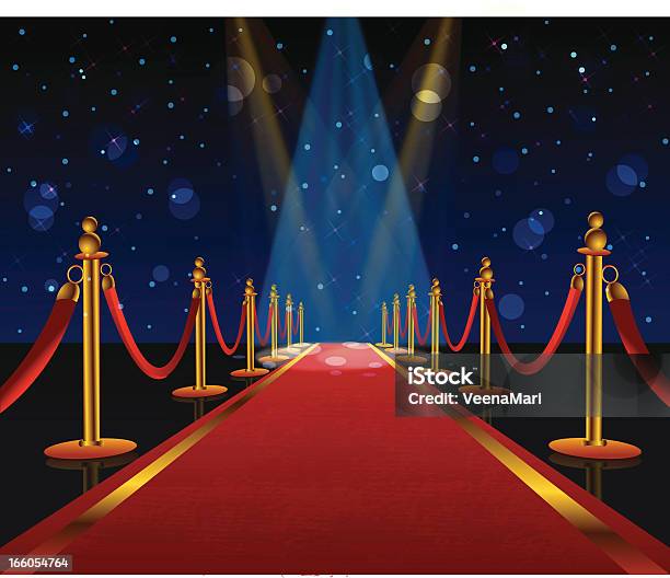 A Red Carpet Is Stretching Into The Distance Stock Illustration - Download Image Now - Red Carpet Event, Backgrounds, Fashion Show