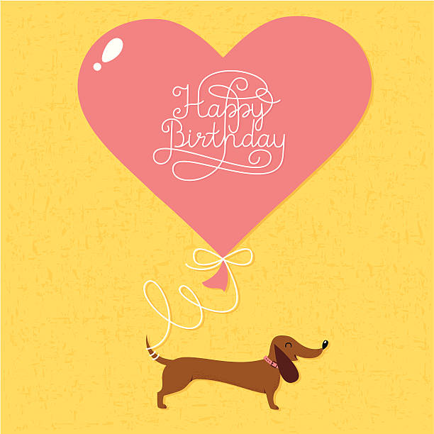 ilustraciones, imágenes clip art, dibujos animados e iconos de stock de tarjeta de cumpleaños - birthday card dog birthday animal