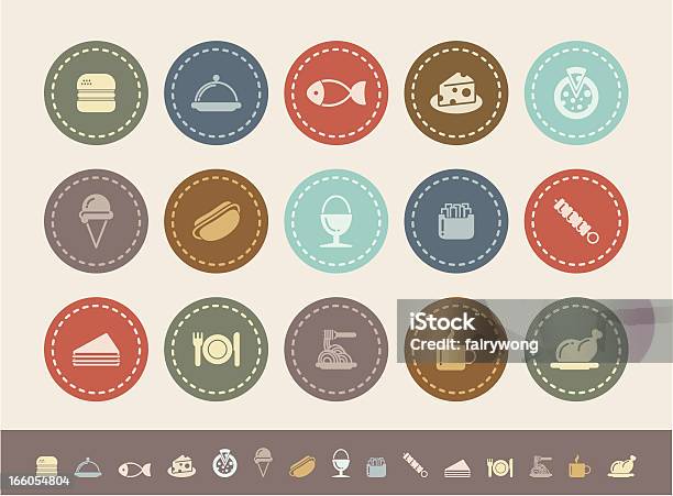 Значки Продуктов Питания — стоковая векторная графика и другие изображения на тему Алкоголь - напиток - Алкоголь - напиток, Барбекю, Бутерброд