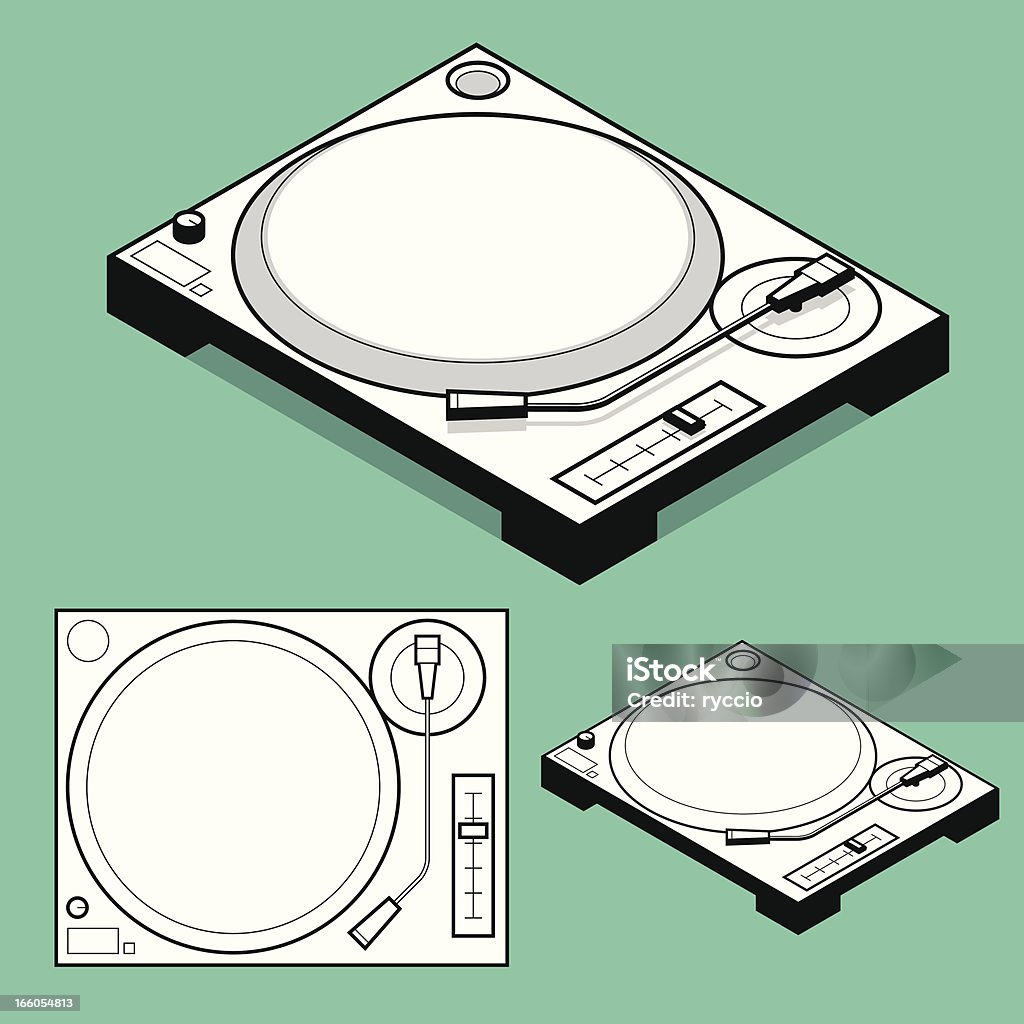 Изометрические Dj set-Lp миксер - Векторная графика Диск роялти-фри