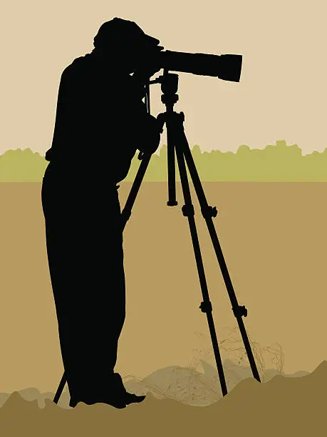 Vector illustration of Wildlife Photographer