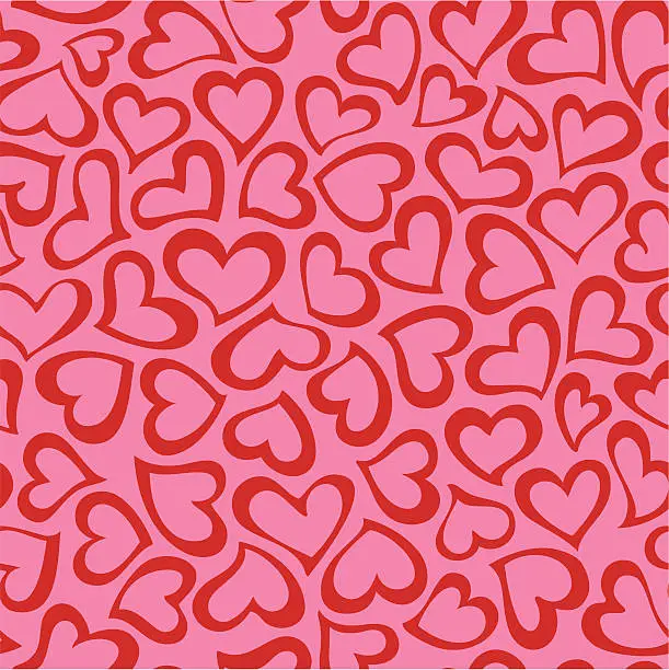 Vector illustration of Heart shape seamless pattern