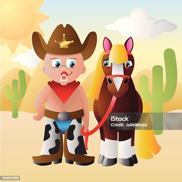 Ilustración de Cowboy Bebé y más Vectores Libres de Derechos de Animal - Animal, Bebé, Brida - Arnés
