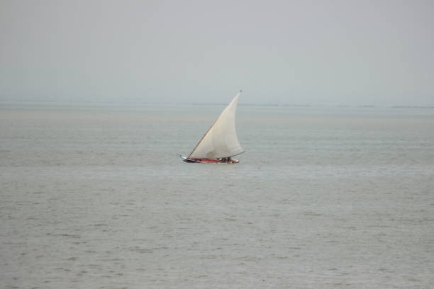 Nile river, Egypt - 27 Feb 2017: The felucca on Nile river in Aswan, Egypt