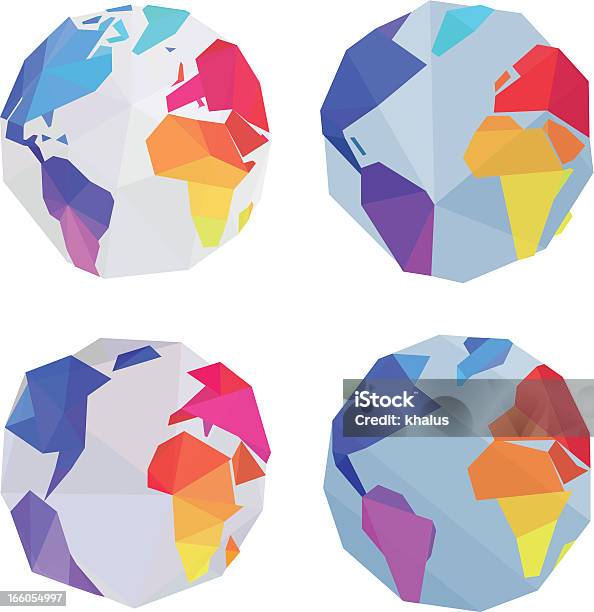 Mondo Mappe - Immagini vettoriali stock e altre immagini di Pianeta Terra - Pianeta Terra, Triangolo - Forma bidimensionale, Canada