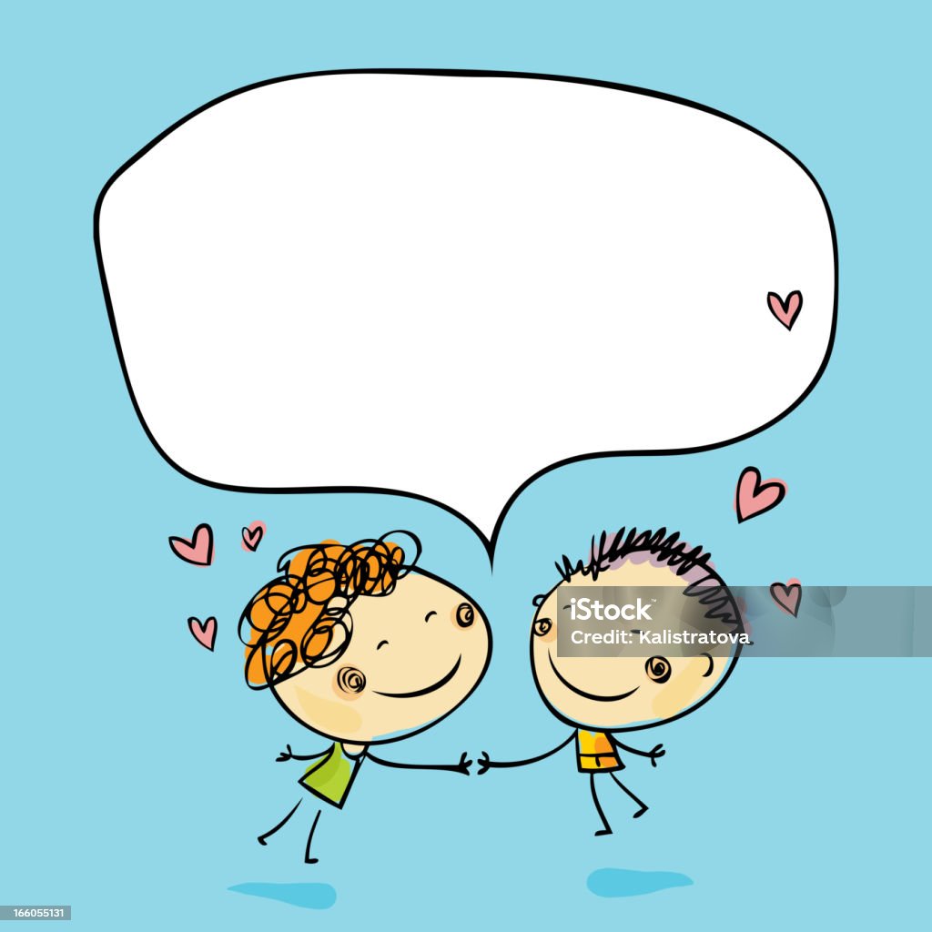 Heureux couple - clipart vectoriel de Amour libre de droits