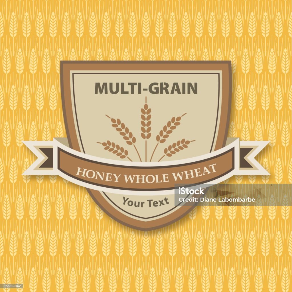 Cereali di grano & etichetta su sfondo di modello - arte vettoriale royalty-free di Agricoltura