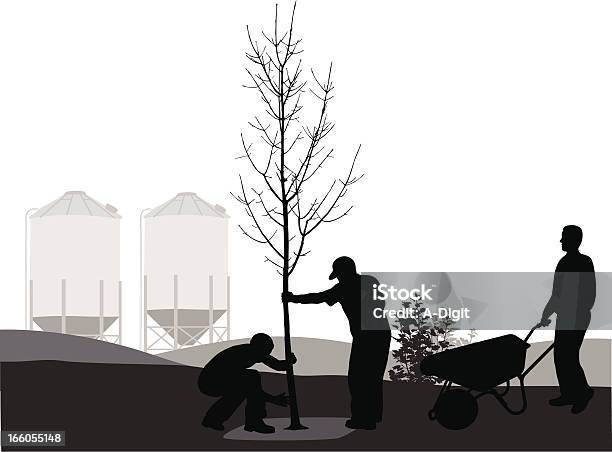 Tree Planting Stock Illustration - Download Image Now - Silo, Farm, Planting