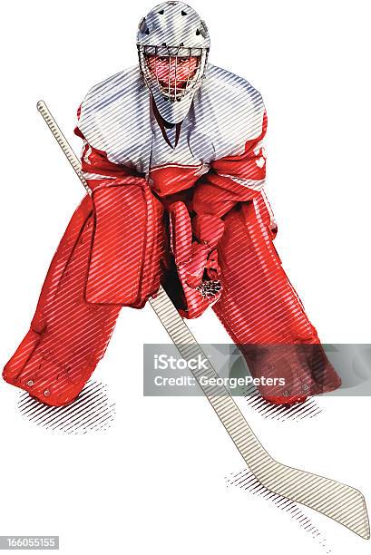 Hockey Player Stock Illustration - Download Image Now - Hockey, Goalie, Cut Out