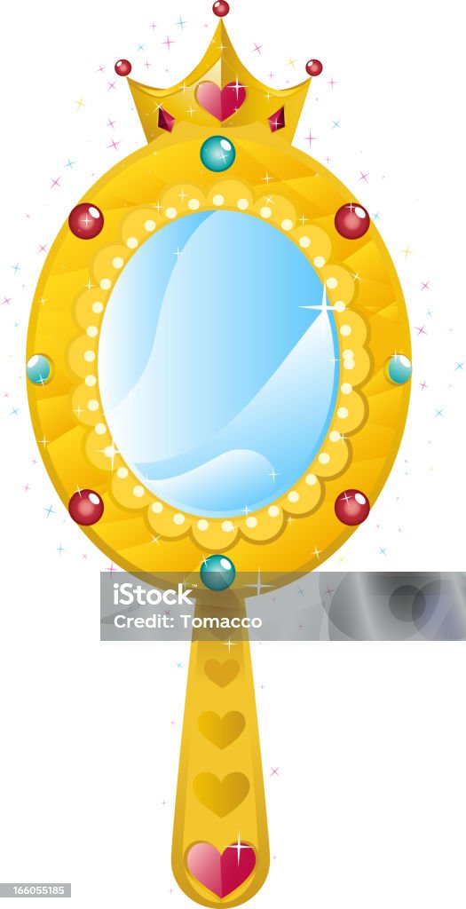 Princess magic mirror z shining serca i diamenty - Grafika wektorowa royalty-free (Lusterko)