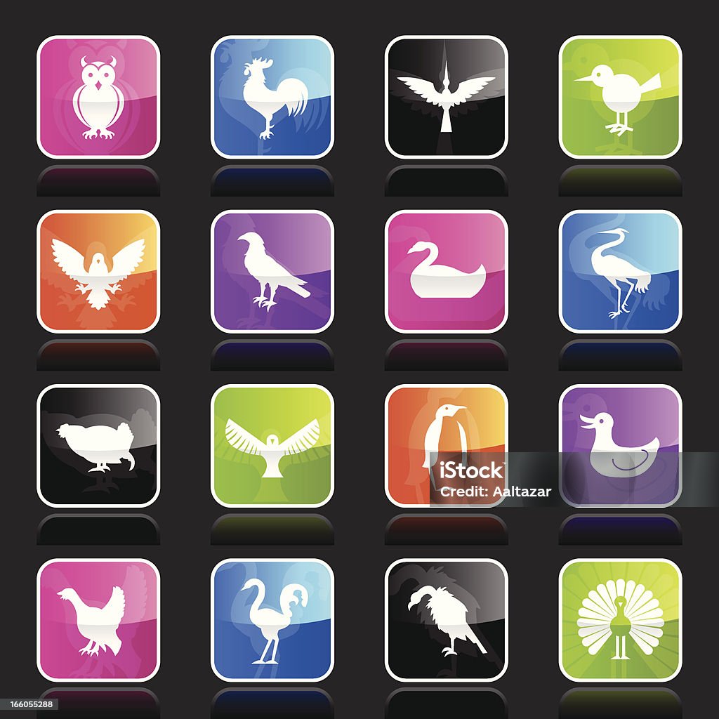 Ubergloss ikony-ptaki - Grafika wektorowa royalty-free (Grafika wektorowa)