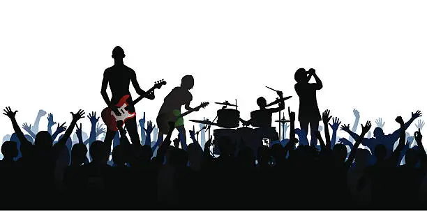 Vector illustration of Band (61 Complete People, Clipping Path Hides the Legs)
