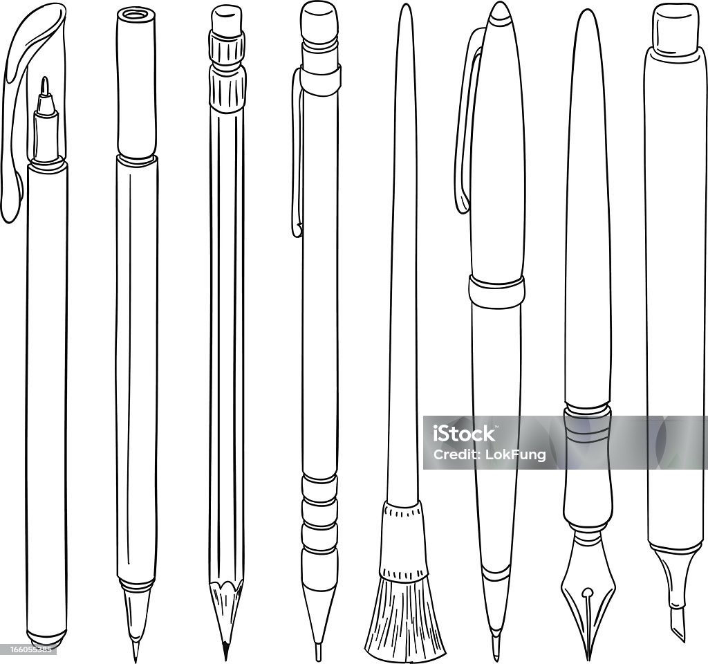 Doodle Pen Collection Stock Illustration - Download Image Now - Outline,  Pencil, Ballpoint Pen - iStock