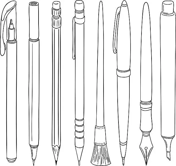 Vector illustration of Doodle Pen collection