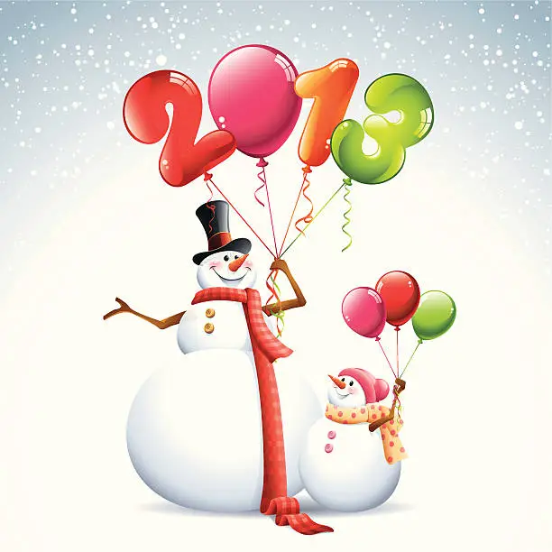 Vector illustration of Snowman - 2013 Balloon