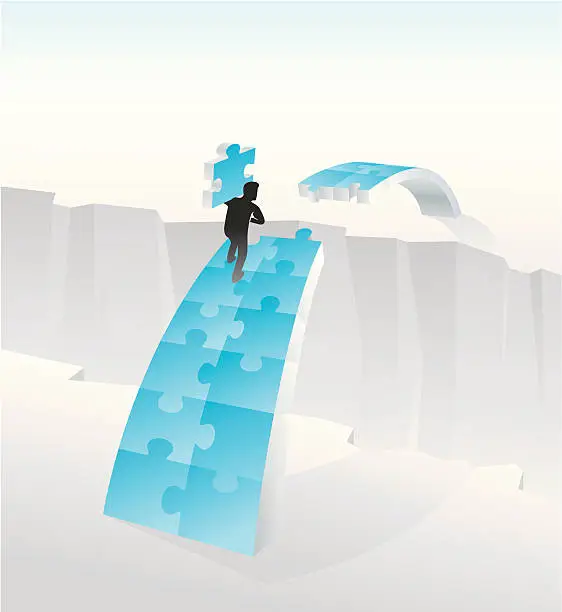 Vector illustration of Jigsaw Puzzle Bridge