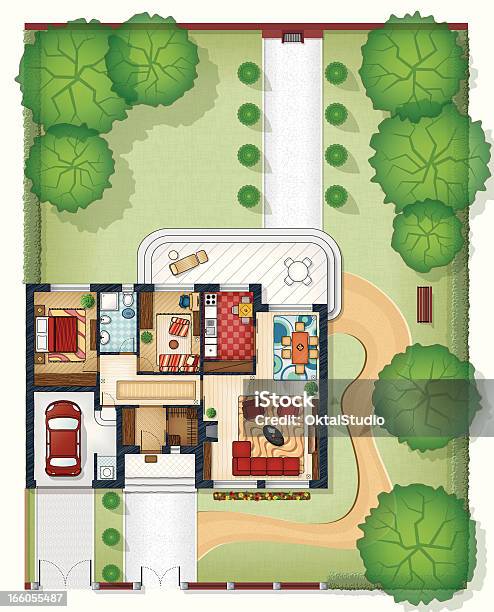 Plan De Maison Vecteurs libres de droits et plus d'images vectorielles de Jardin de la maison - Jardin de la maison, Planification, Design