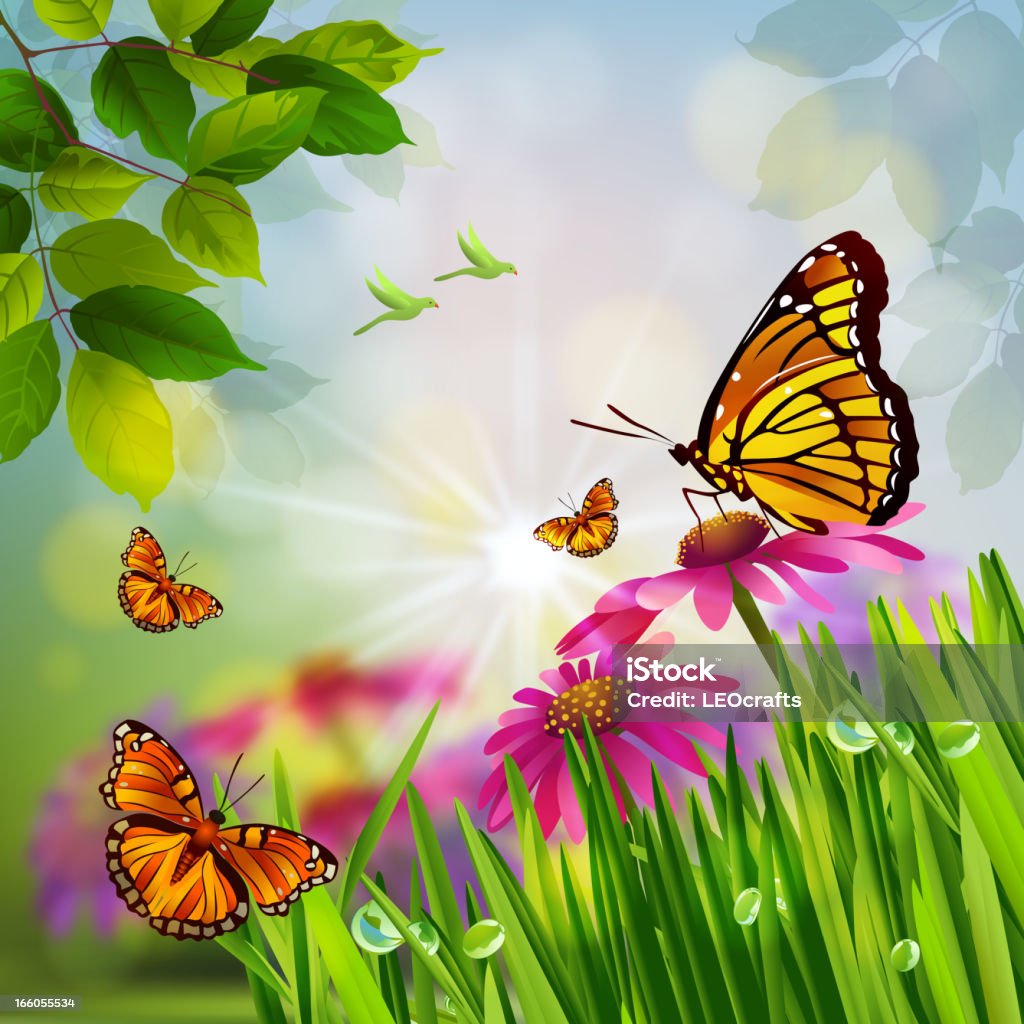 Beautiful Spring Background Stock Illustration - Download Image Now ...