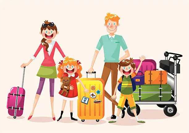 Vector illustration of Family travel