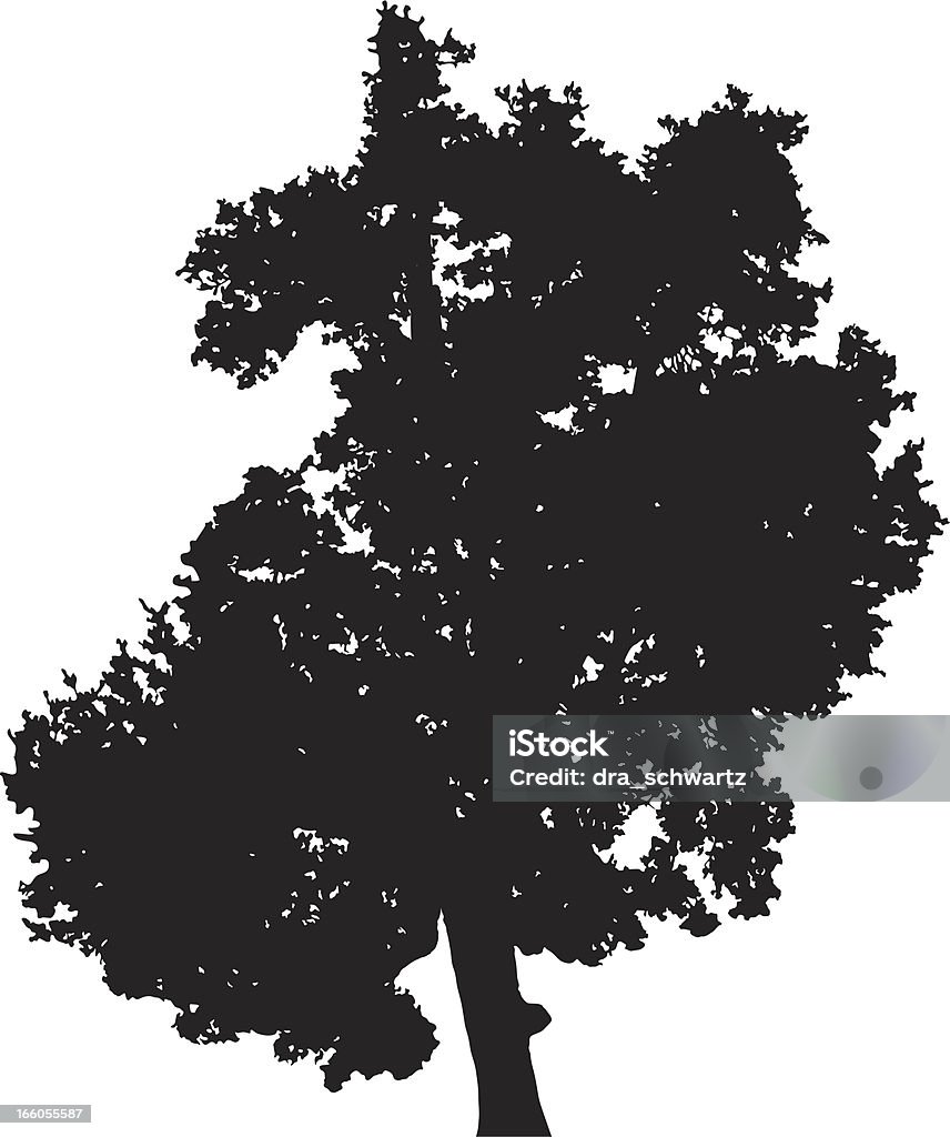 silhouette di alberi, vettoriale - arte vettoriale royalty-free di Quercia