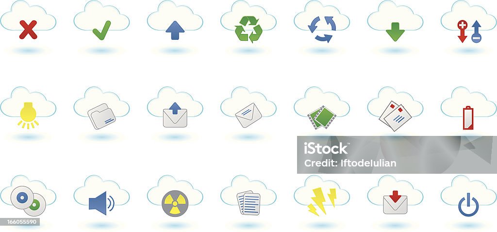 Icono de nube - arte vectorial de Archivo libre de derechos