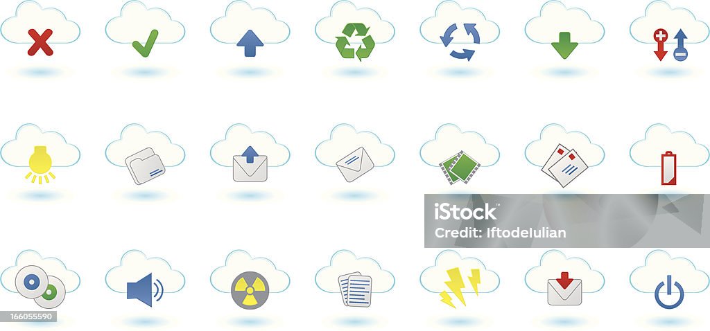 Cloud icon set - clipart vectoriel de Alimentation électrique libre de droits