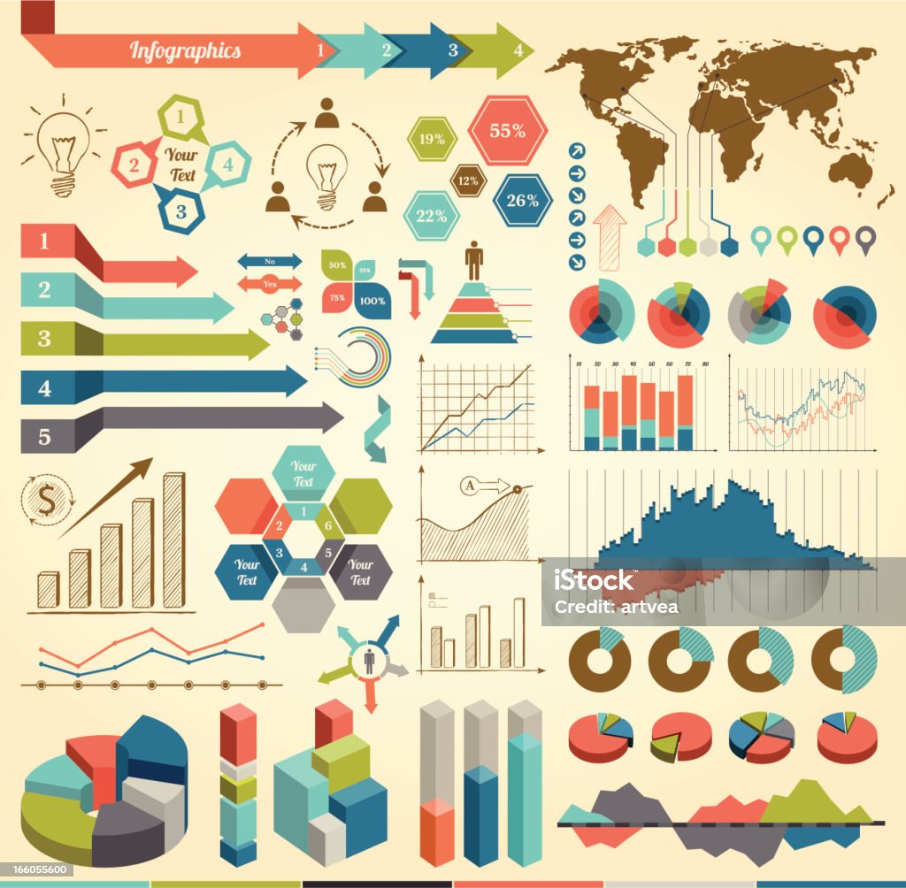 Infographic Elements World map referenced from: Growth stock vector