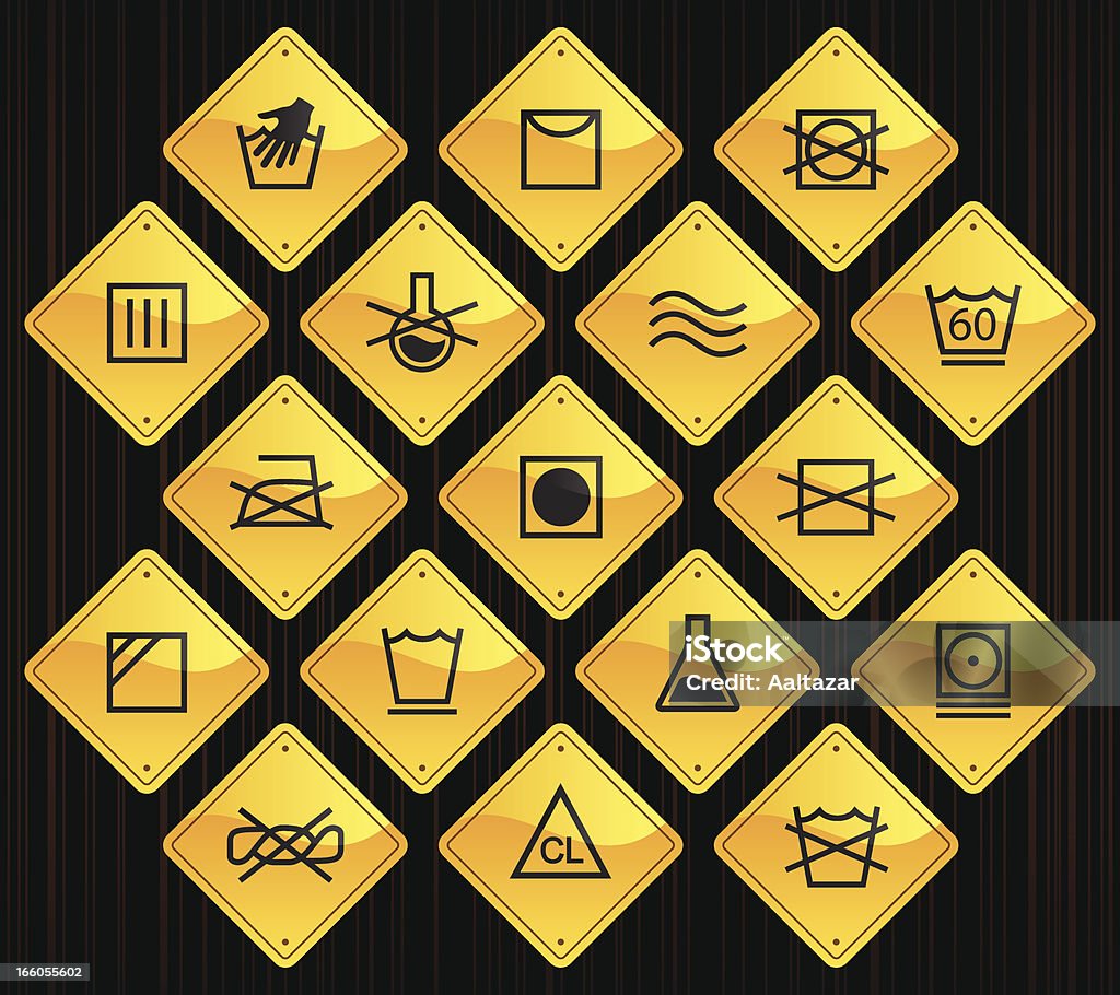 Amarillo señalizaciones-textil atención - arte vectorial de Amarillo - Color libre de derechos