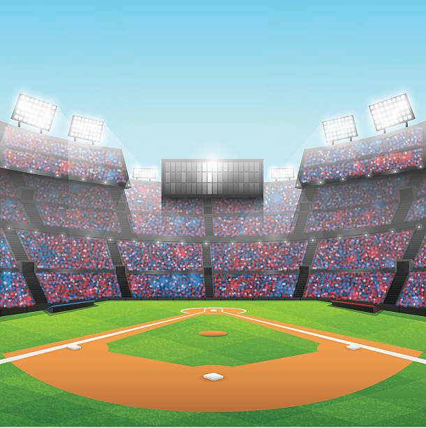 Baseball Stadium Baseball stadium in daytime. EPS 10 file. Transparency used on highlight elements. spring training stock illustrations