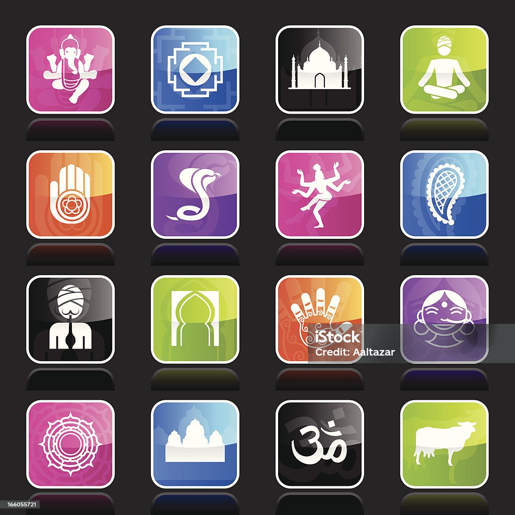 Ubergloss ikony-Indie - Grafika wektorowa royalty-free (Bóg)