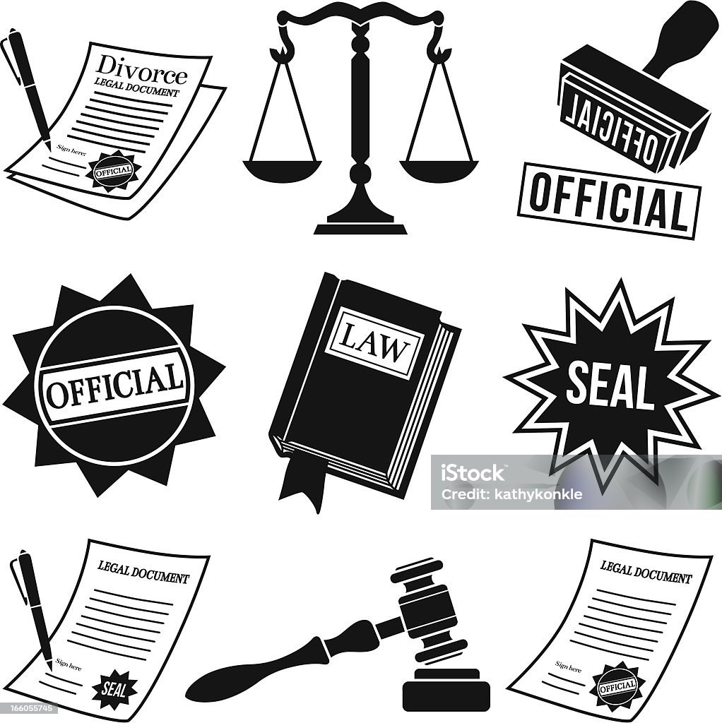 Ícones de lei e legal documents (Os meus documentos) - Royalty-free Autoridade arte vetorial