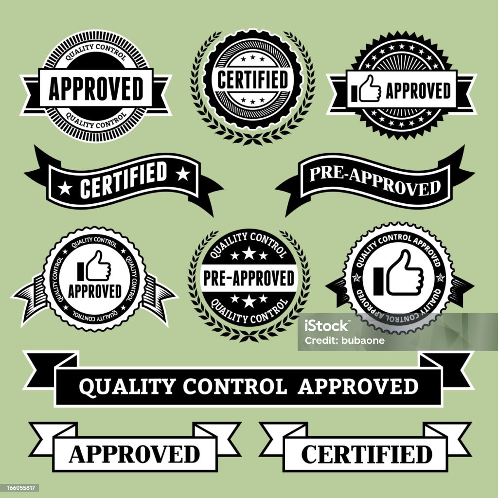 Najwyższej jakości zatwierdzone zielone Grunge Wektor zestaw ikon royalty-free - Grafika wektorowa royalty-free (Brudny)