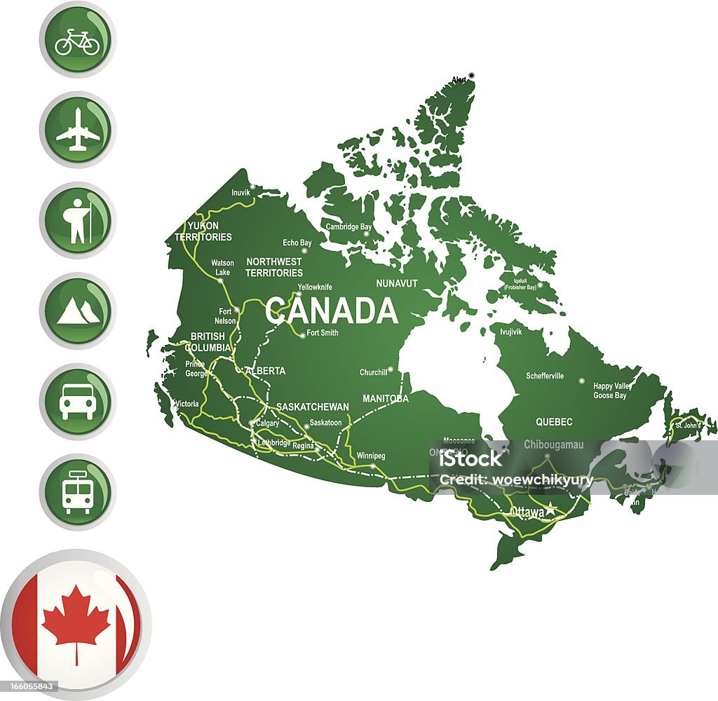 Карта Канады дорог - Векторная графика Векторная графика роялти-фри