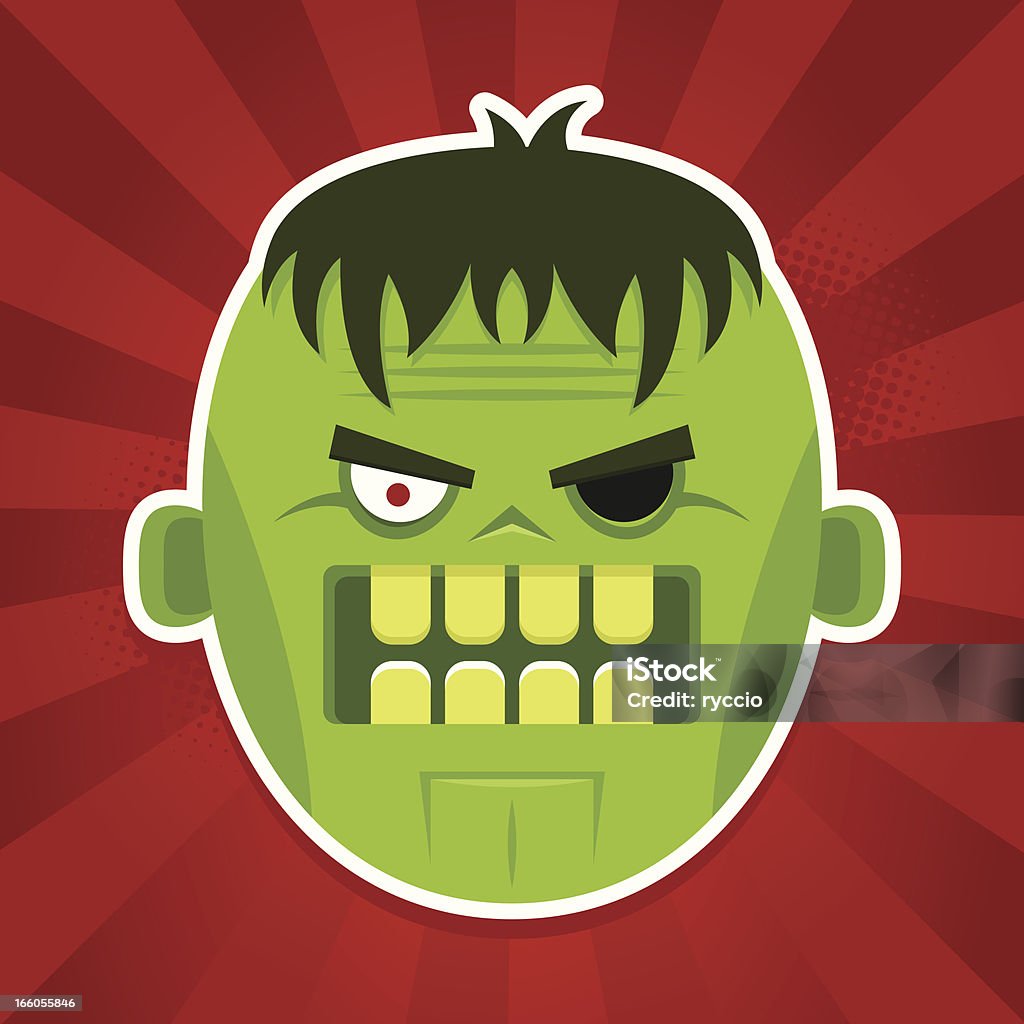 Zombie cara - arte vectorial de Animal libre de derechos