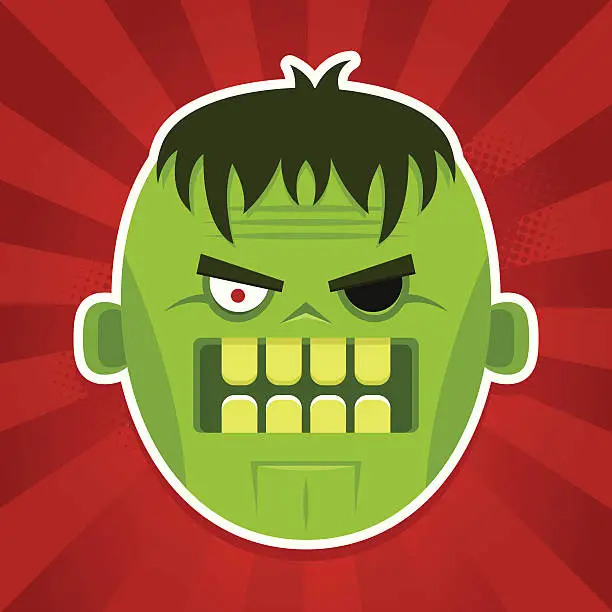 Vector illustration of Zombie face