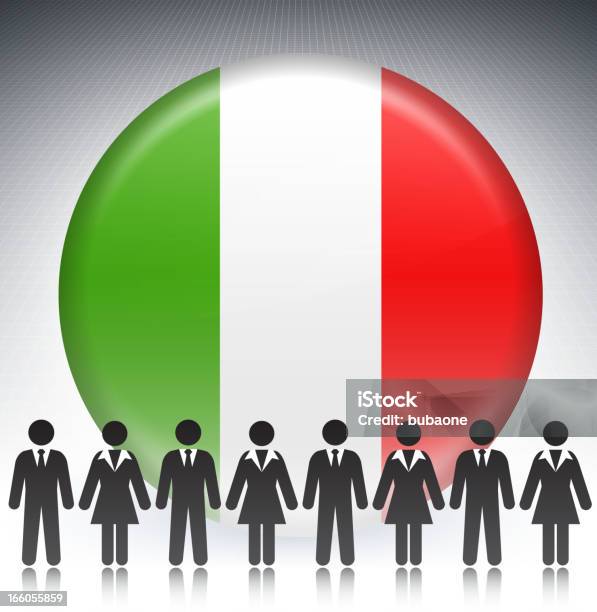 Italie Drapeau Bouton Daffaires Concept Stick Figures Vecteurs libres de droits et plus d'images vectorielles de Politique