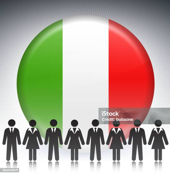 イタリア国旗ボタンビジネスコンセプトのスティックフィギュア - 政治のベクターアート素材や画像を多数ご用意 - 政治, ひらめき, アイコン