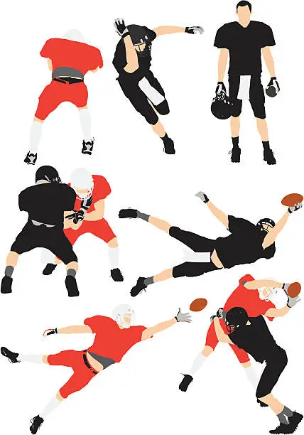 Vector illustration of Football players in action