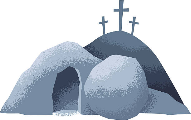 부활제 억음 - cross shape cross grave nobody stock illustrations