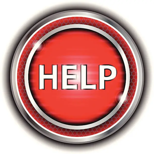 Vector illustration of Help Button