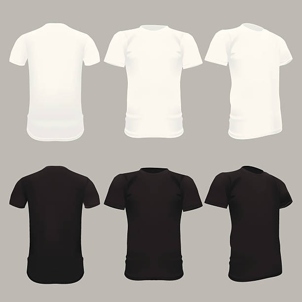 ilustrações de stock, clip art, desenhos animados e ícones de t-shirt modelo-ilustração vetorial - white shirt