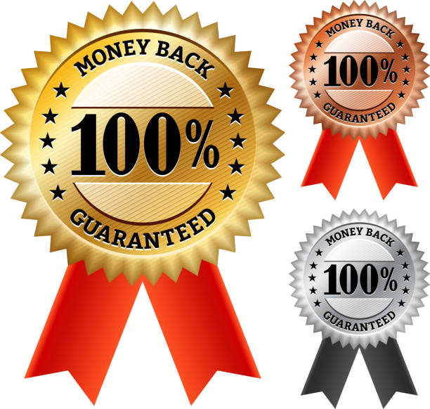 istock Money Back Guaranteed Ribbon Medal Collection 166056124