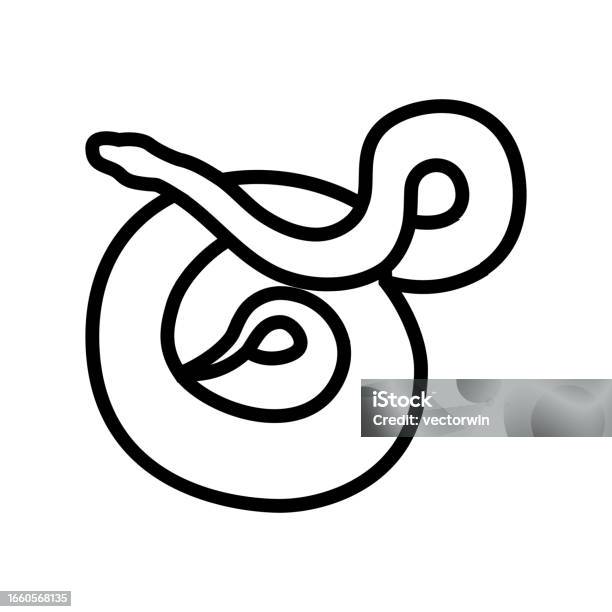 Ilustrasi Python Python Hewan Ular Garis Ikon Vektor Ilustrasi Ilustrasi Stok - Unduh ...