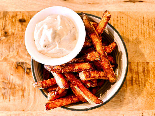 istock Sweet Potato Chips and Aioli Mayonnaise 1660568681