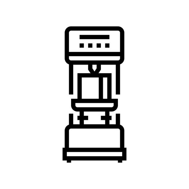 hardness testing materials engineering line icon vector illustration hardness testing materials engineering line icon vector. hardness testing materials engineering sign. isolated contour symbol black illustration hardness stock illustrations