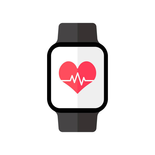 Smart Watch. Fitness Tracker. Heart Rate Monitor on Smart Watch. Smart Watch. Fitness Tracker. Heart Rate Monitor on Smart Watch. Vector illustration isolated on a white background. wrist exercise stock illustrations