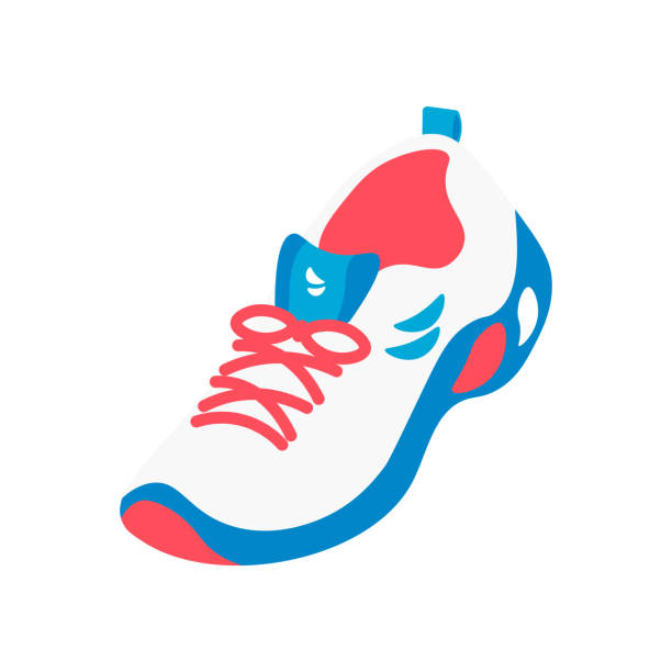 спортивная обувь. - спортивный ботинок stock illustrations