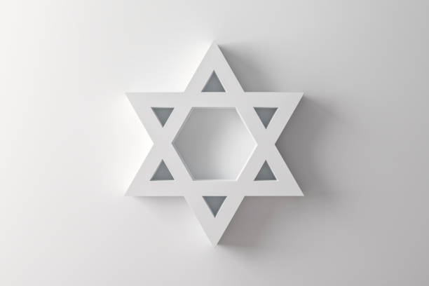 Star of David on a white background, Judaism, religious symbol, 3D Render, 3D illustration